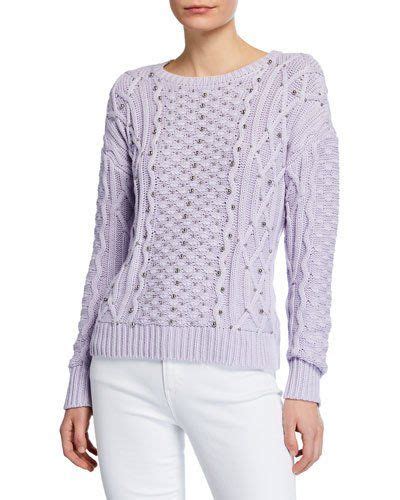 michael michael kors embellished purple cable knit sweater|Women's Purple Designer Sweaters & Knits .